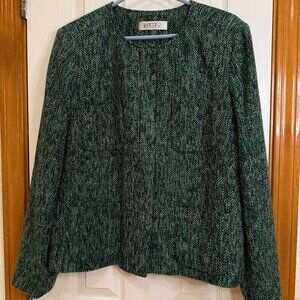 Kasper Green Tweed Jacket, size 14 - Excellent condition!